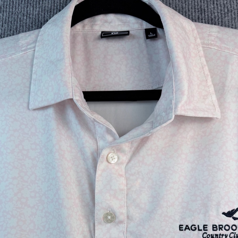 FootJoy Mens Eagle Brook CC Golf Polo Shirt Pink Floral Print Large 2024 Team
